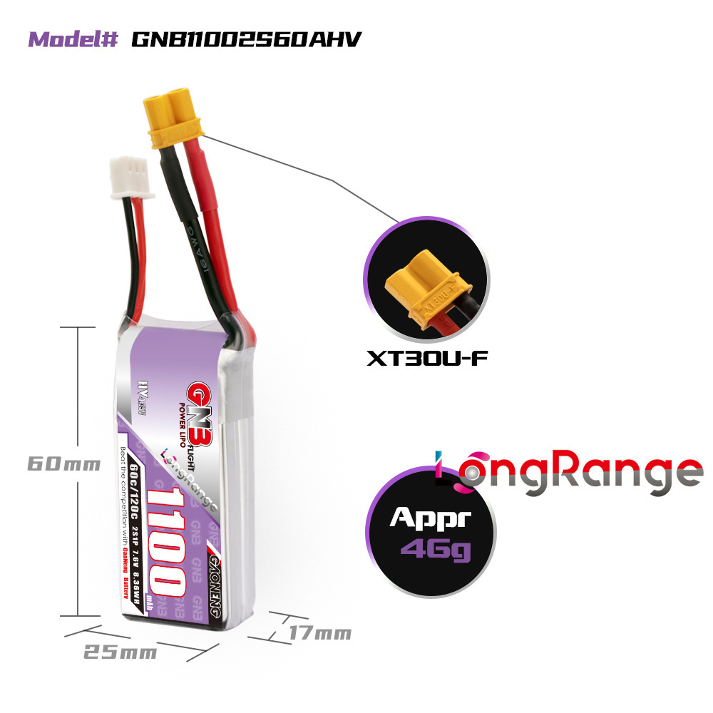 GNB 1100mAh 2S 3S 4S 6S 60C/12 - مراجعة Fpv Drone Esc وسعره